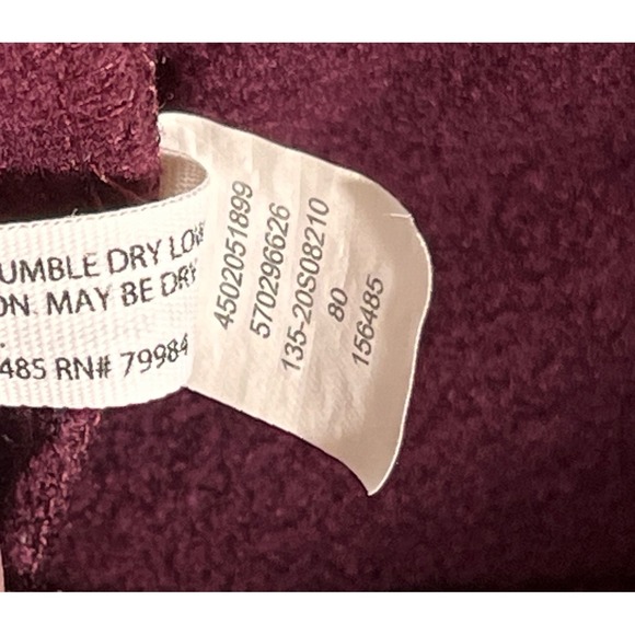 Soma Burgundy Crew‎ Neck Long Sleeve Gathered Cuff Sweatshirt Women's Medium M - Picture 6 of 7